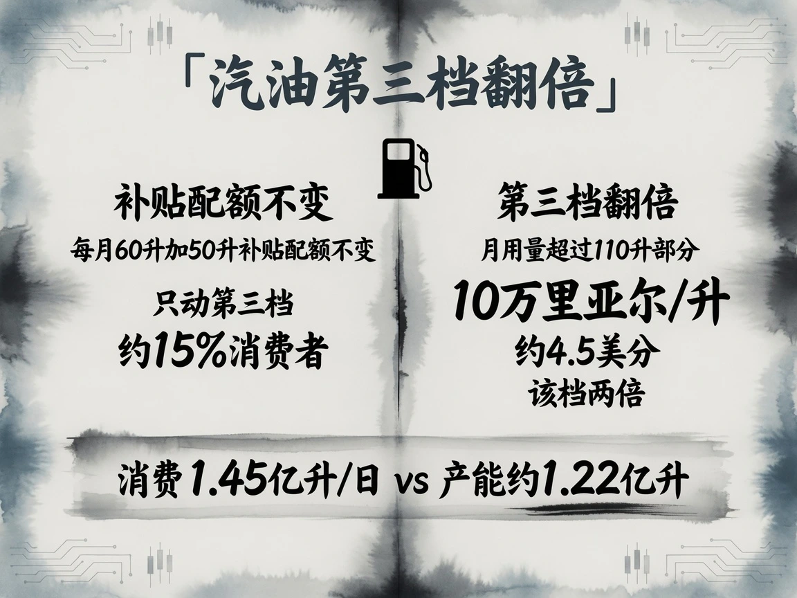 伊朗汽油价格：月用量超过110升的部分升至10万里亚尔/升，补贴配额维持不变