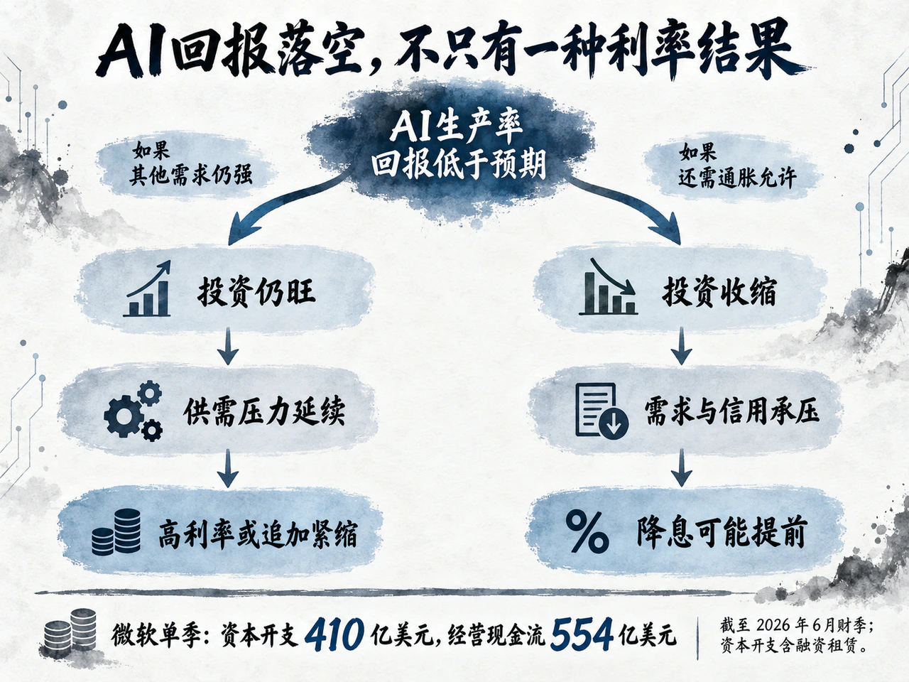 AI生产率回报不足时的两种宏观路径