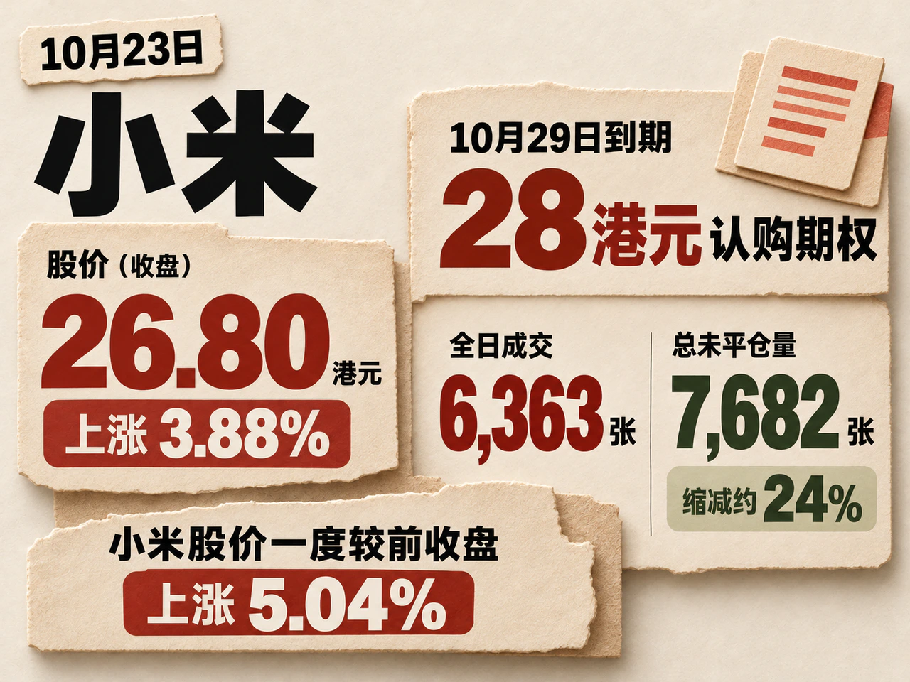 Xiaomi’s rebound, active HK$28 call volume and falling open interest