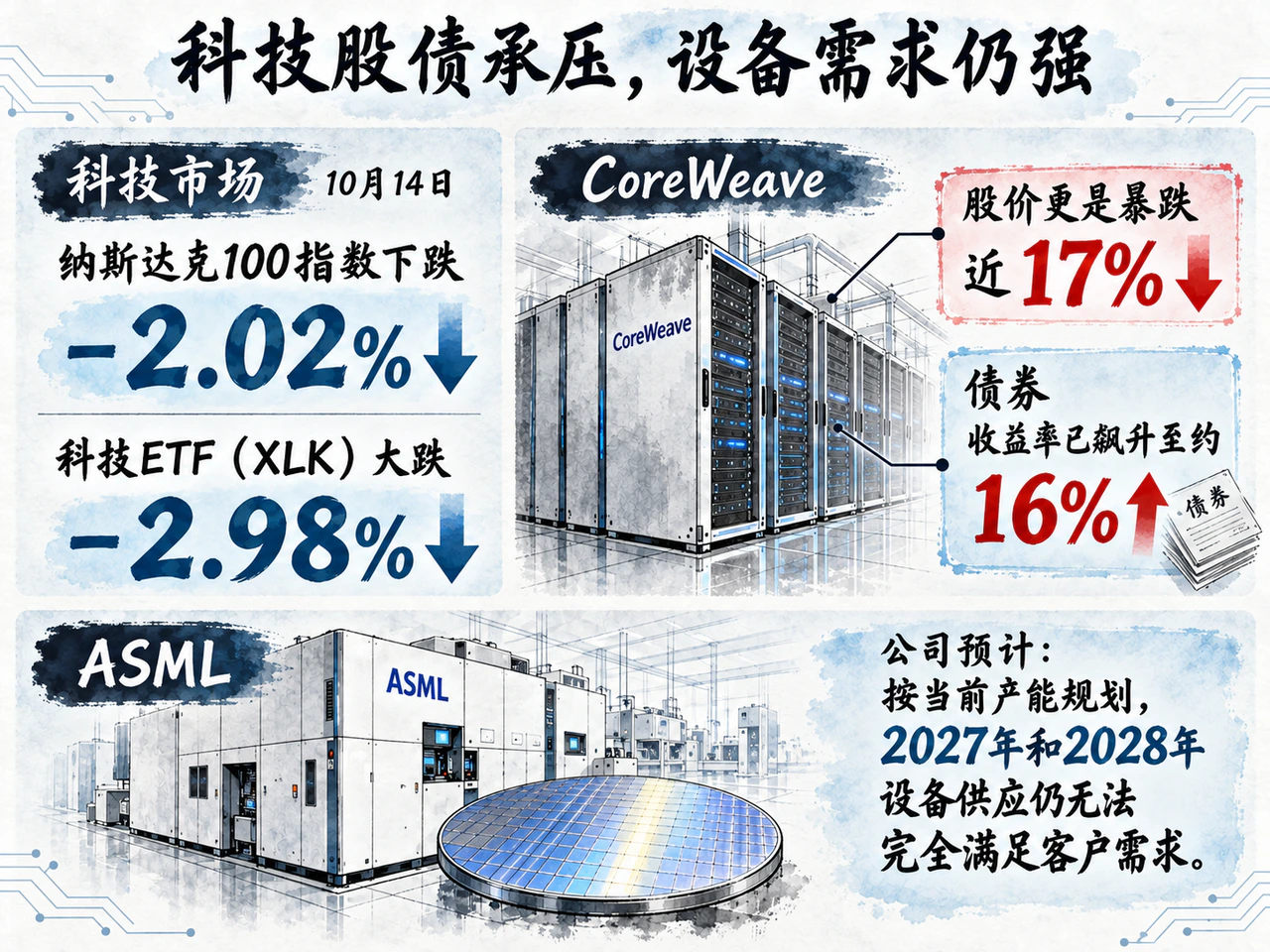科技股下跌与CoreWeave融资压力并存