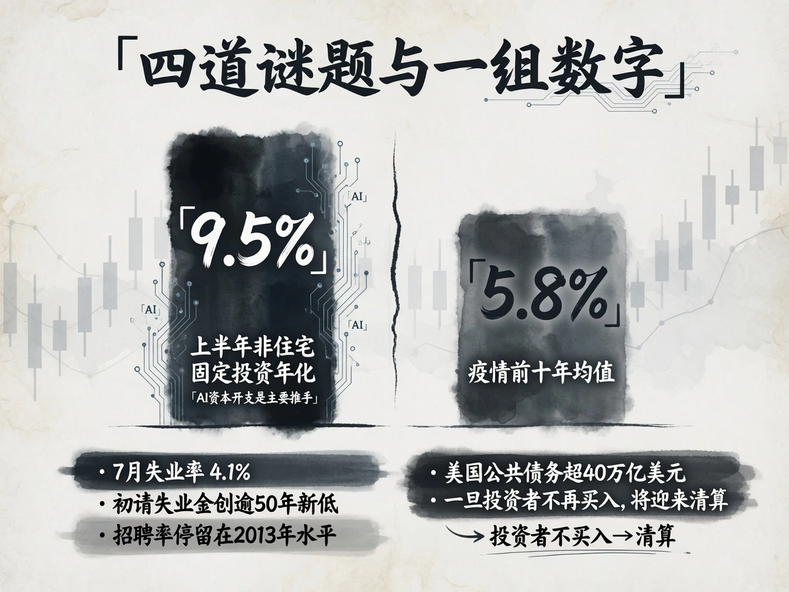 巴金:非住宅固定投资年化9.5%对比疫情前十年均值5.8%,失业率4.1%,公共债务超40万亿美元,投资者不买入将迎清算