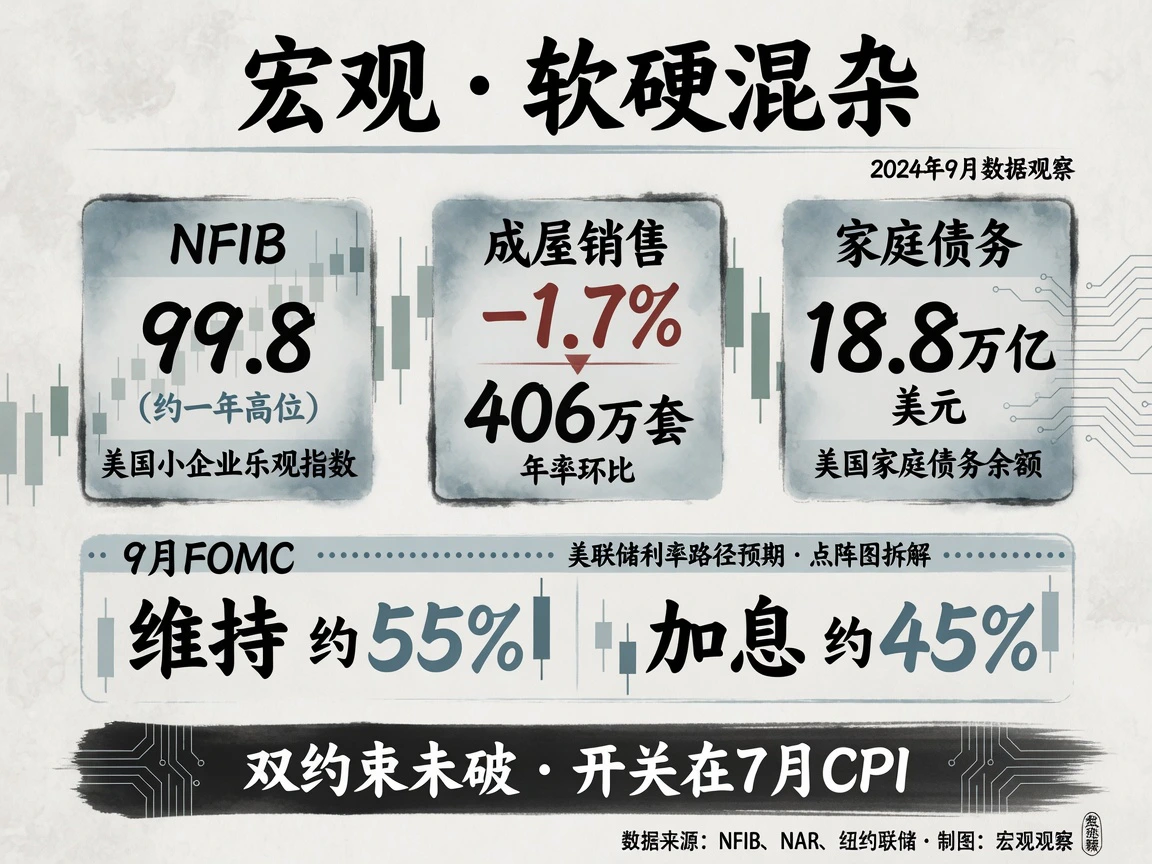 宏观与政策:NFIB、成屋、家庭债务与9月路径