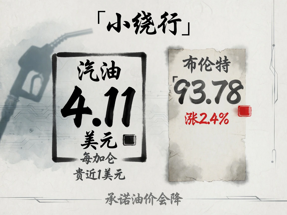 集会称「小绕行」：全美汽油均价每加仑4.11美元、贵近1美元；8月20日布伦特93.78美元涨2.4%