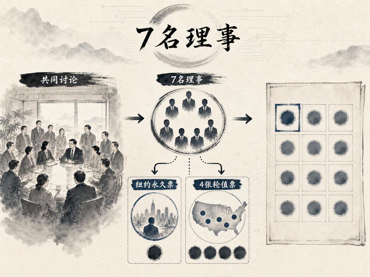 FOMC参与者与12张正式投票结构图