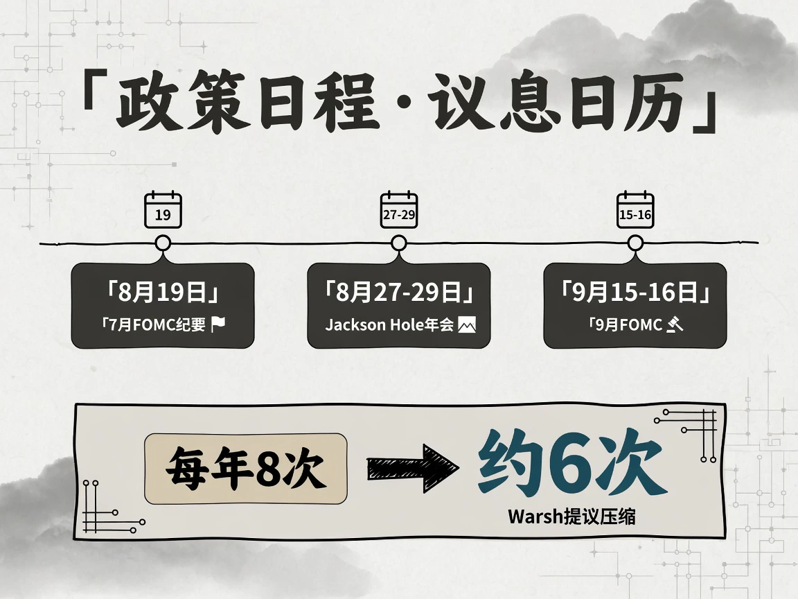 政策日程:8月19日纪要、Jackson Hole、9月FOMC,会议次数8次减至约6次