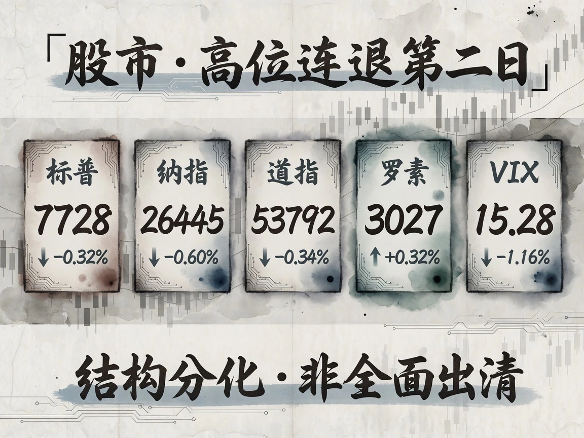股市:标普纳指道指罗素VIX结构分化
