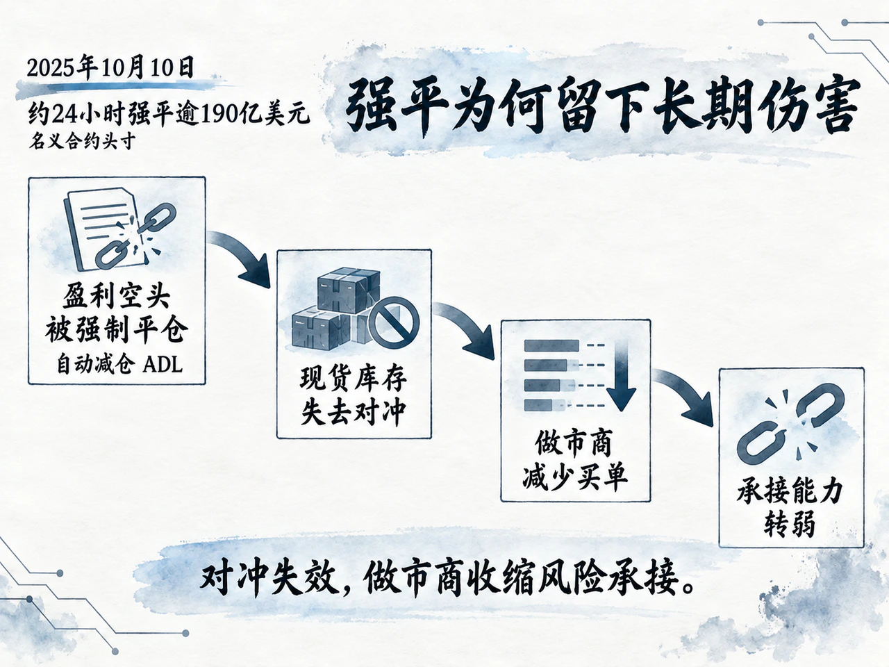 强平使盈利空头对冲失效,做市商收缩买单