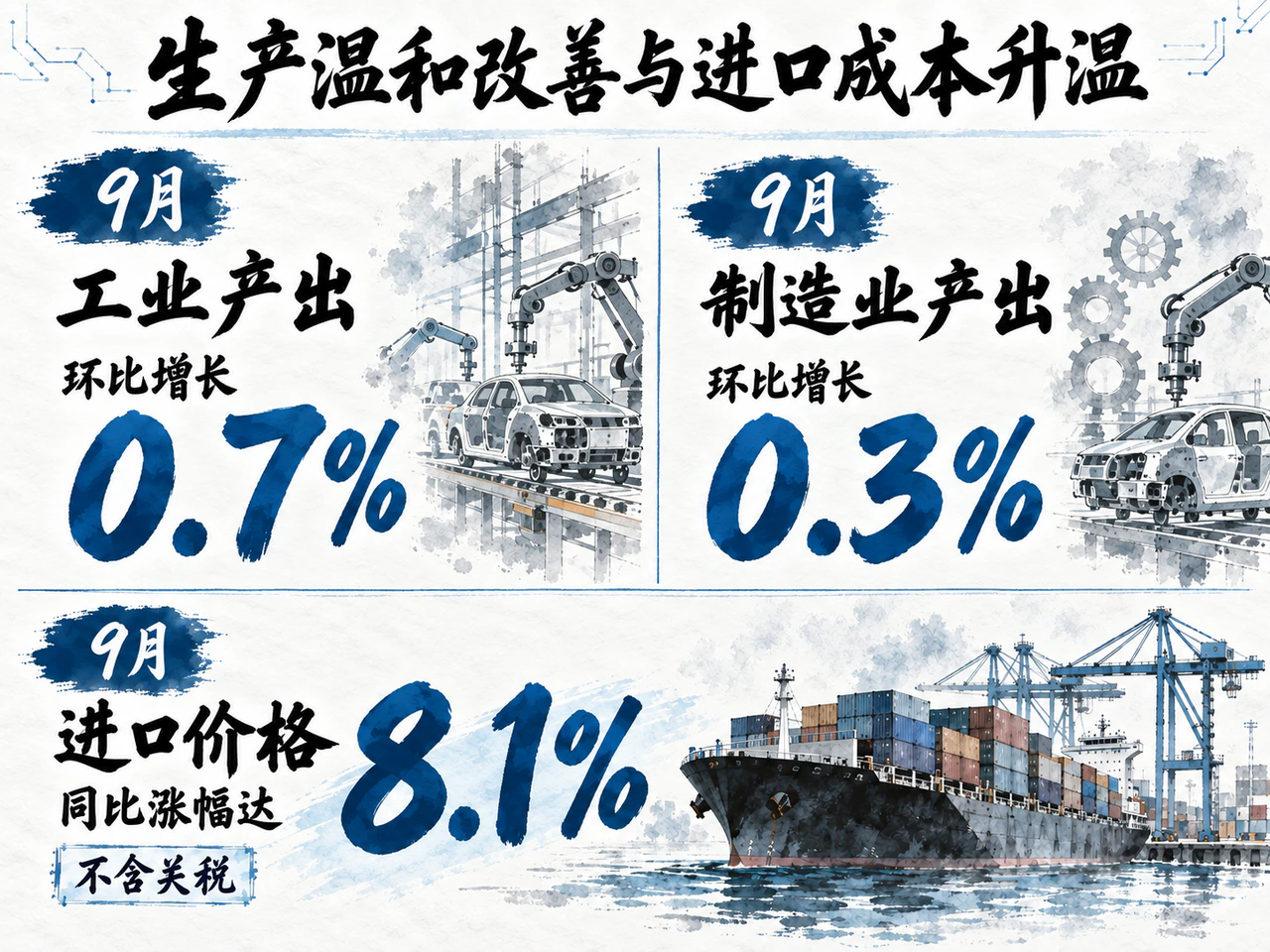 美国9月工业产出增长0.7%,进口价格同比上涨8.1%