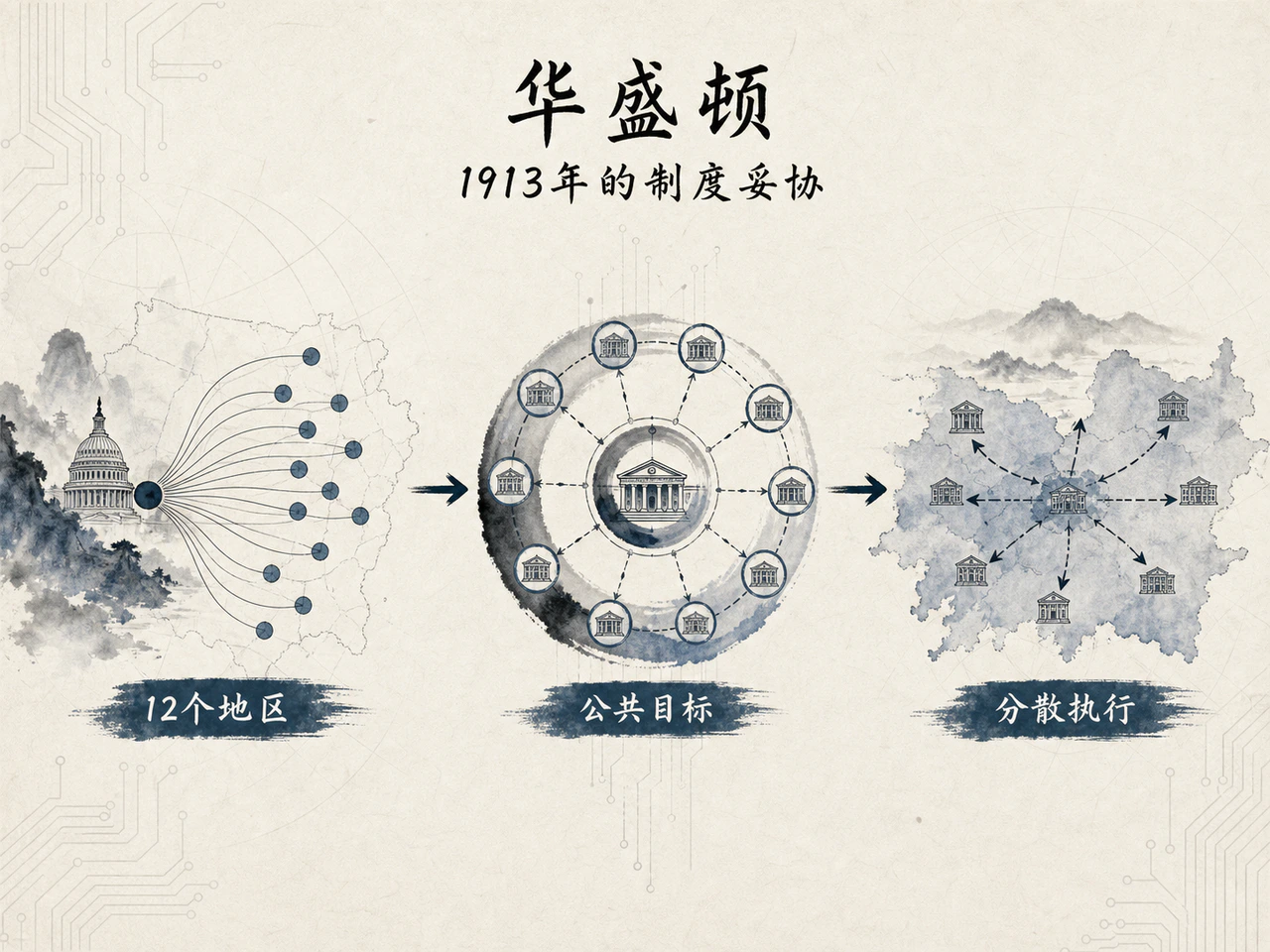 1913年联邦储备制度妥协结构图