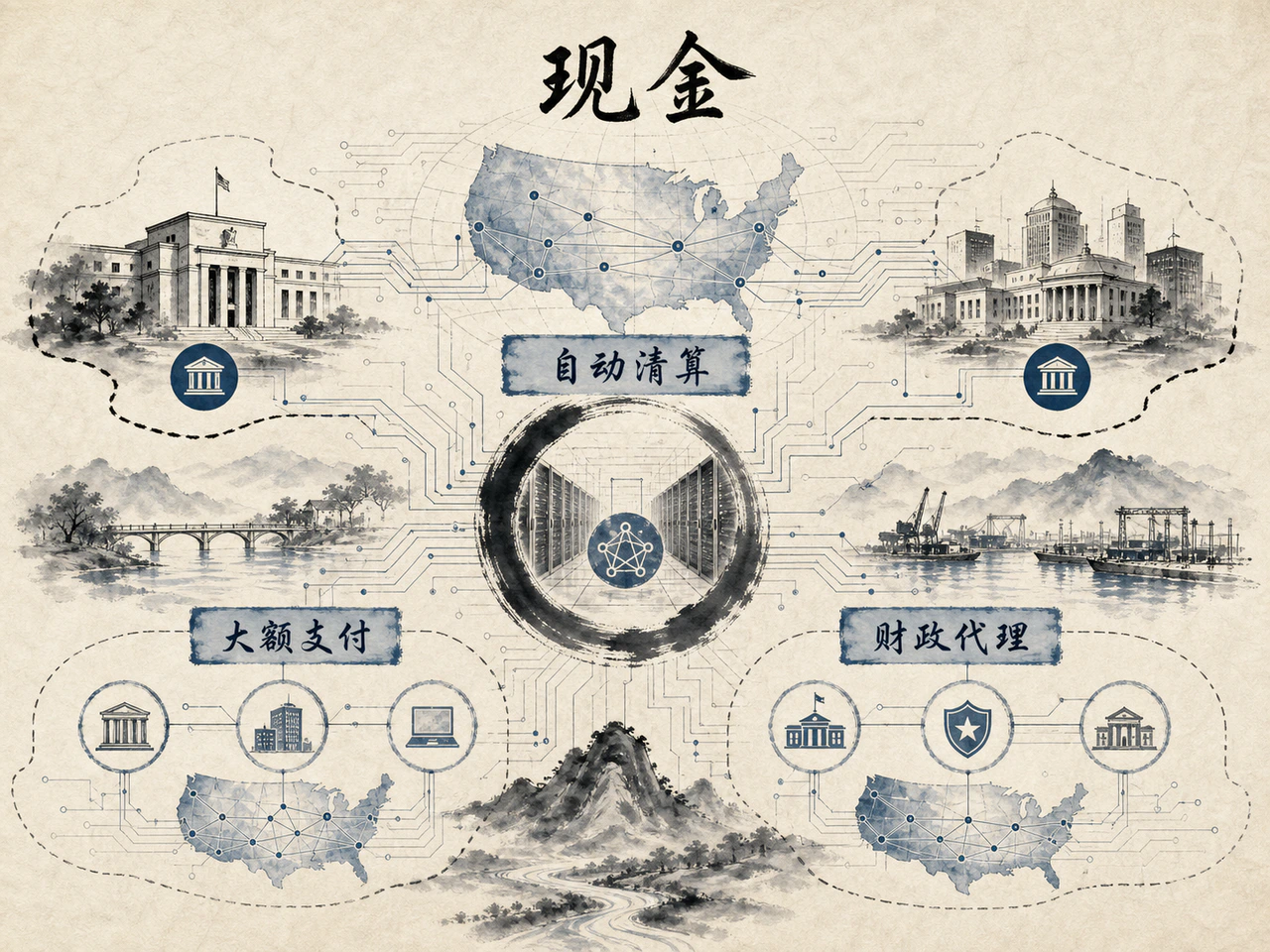 美联储支付清算与财政代理基础设施图
