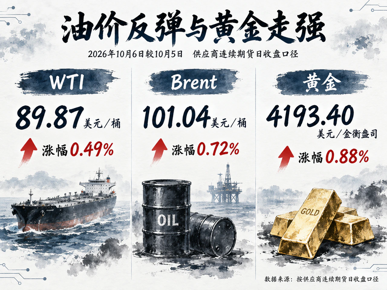 油价反弹与黄金走强