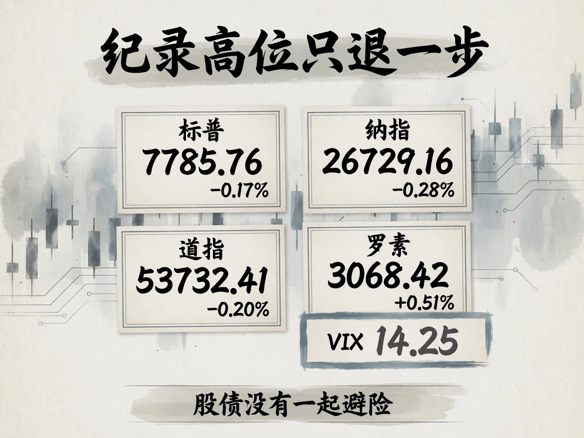 标普7785.76仅退0.17%,罗素3068.42续写纪录