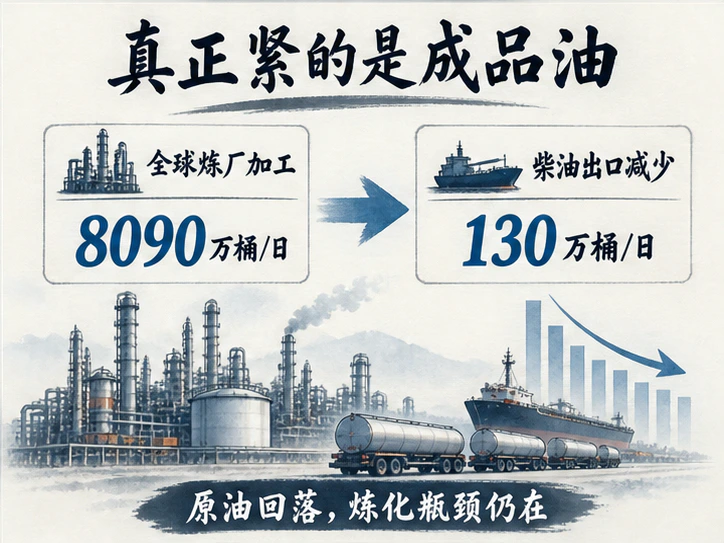 炼厂与航运约束令柴油裂解价差保持高位