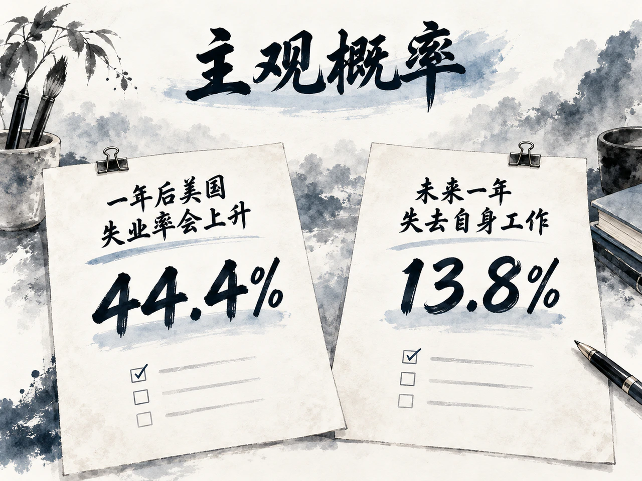 对整体失业率上升的担忧与个人失业主观概率出现分化。