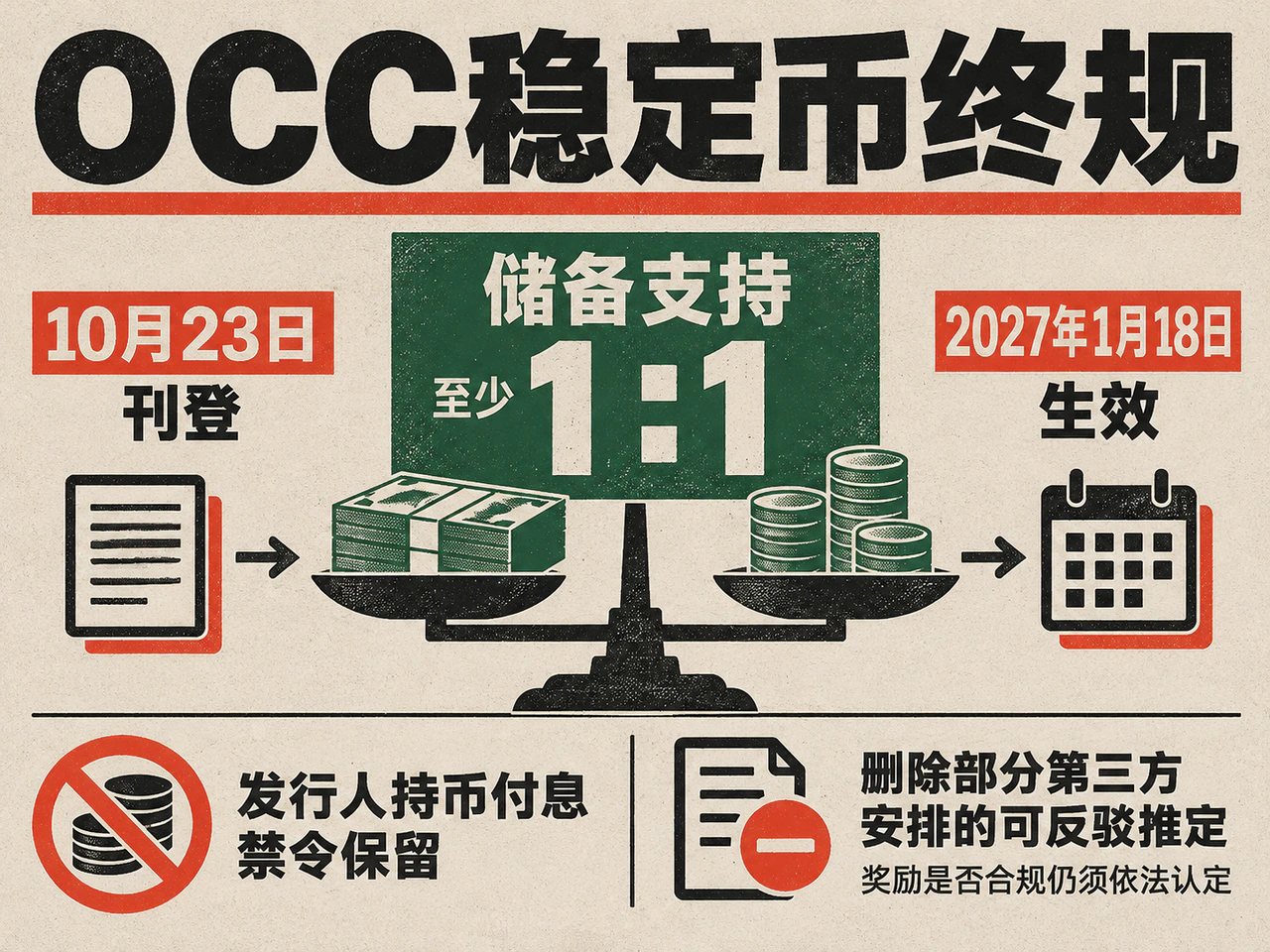 OCC rule publication, effective date, reserve requirement and reward boundaries