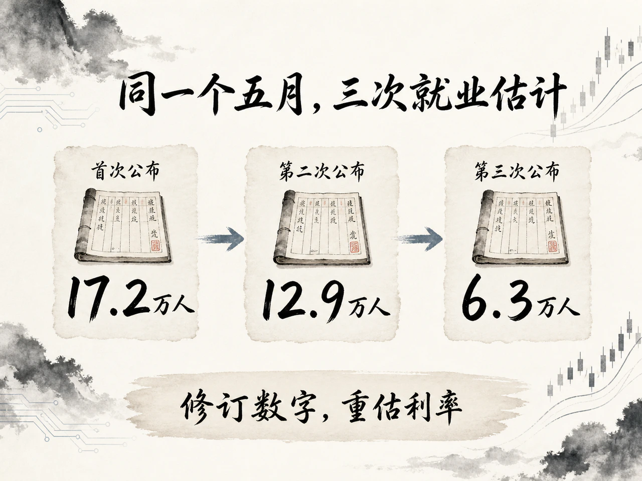 5月非农新增就业的三次公布值