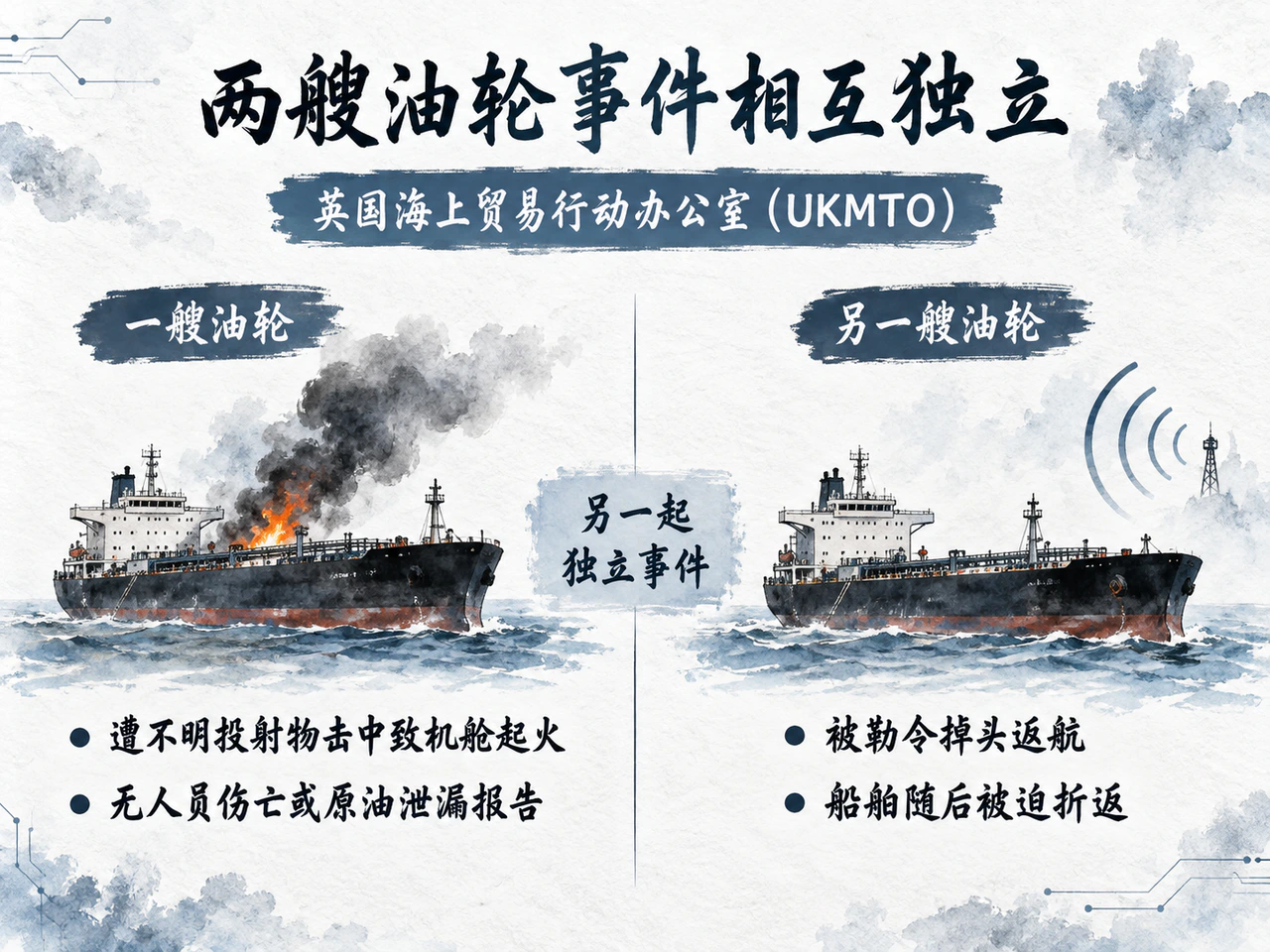 霍尔木兹海峡两起独立油轮事件