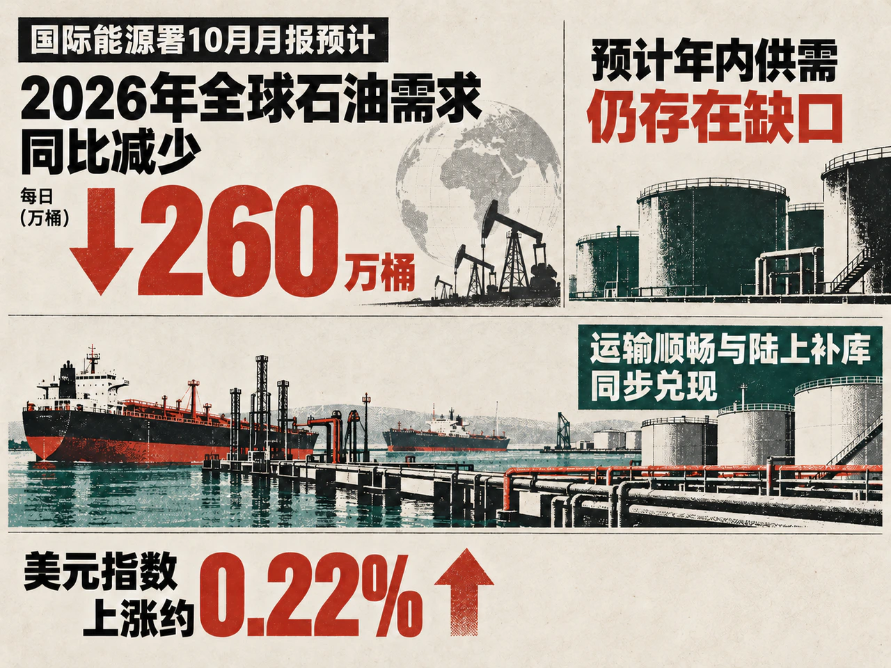 Weaker oil demand coexists with a supply shortfall and constraints on inventory replenishment.