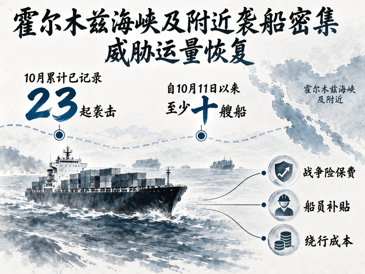 霍尔木兹及附近水域袭击加密与通航恢复面临的压力