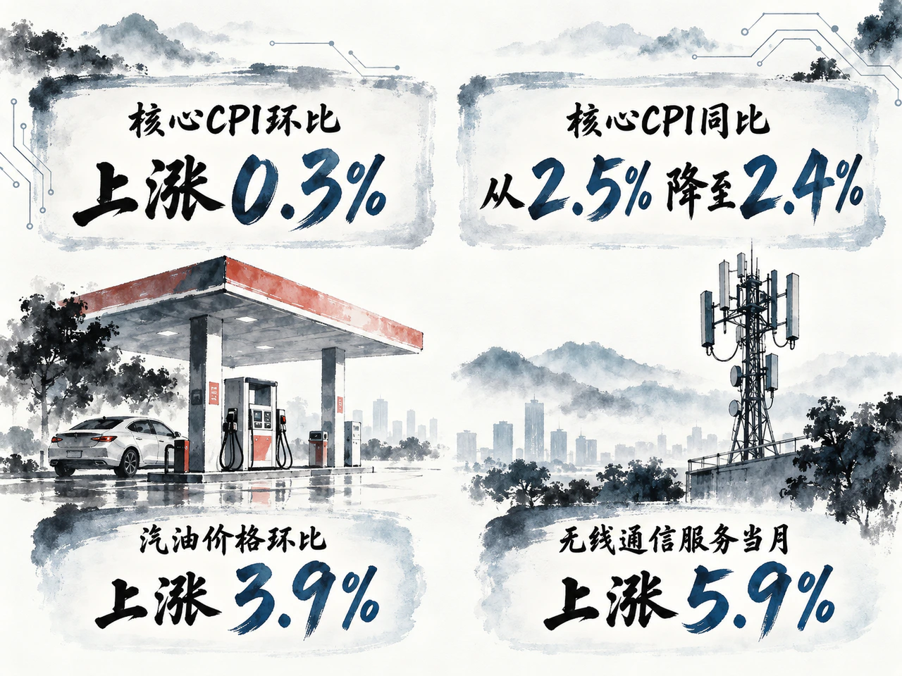 核心CPI环比回升与同比下降同时存在