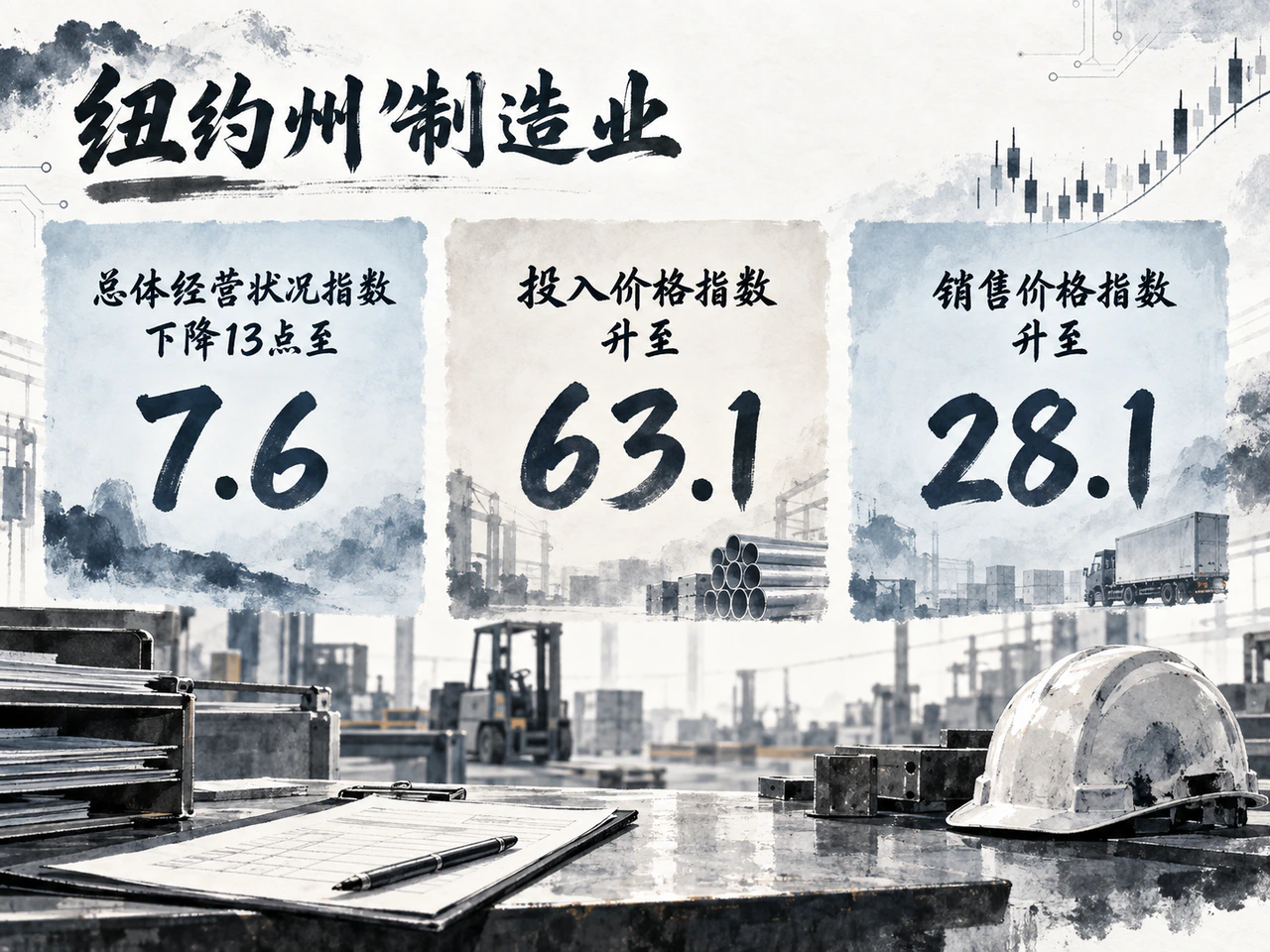纽约制造业扩张放缓,投入与售价指数上升。
