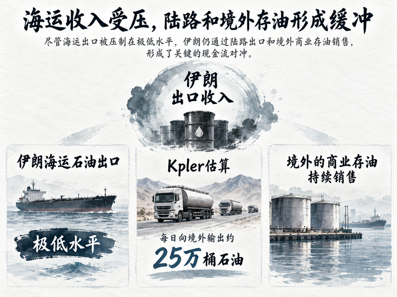 海运收入受压，陆路和境外存油形成缓冲