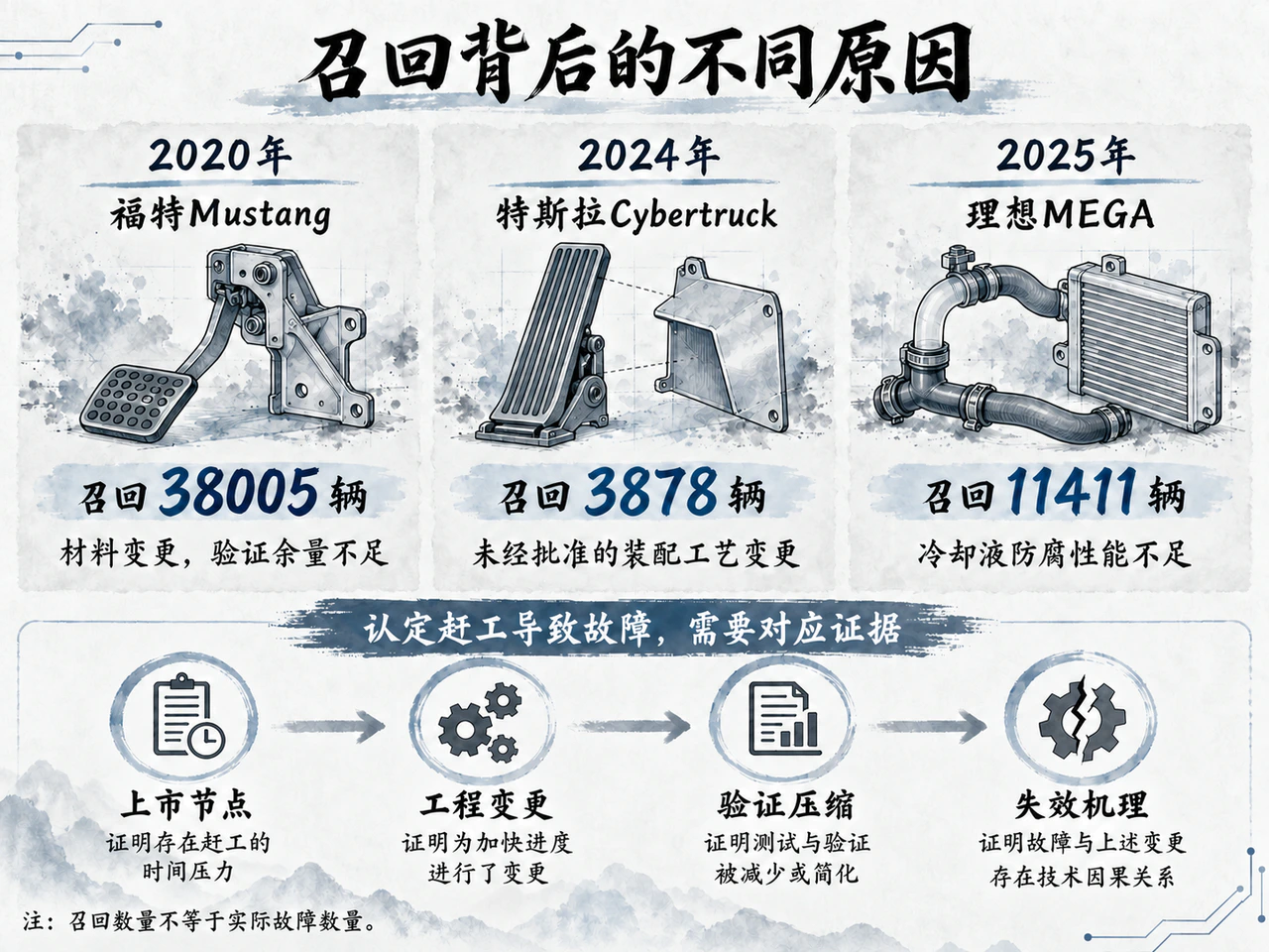 召回案例的故障原因比较
