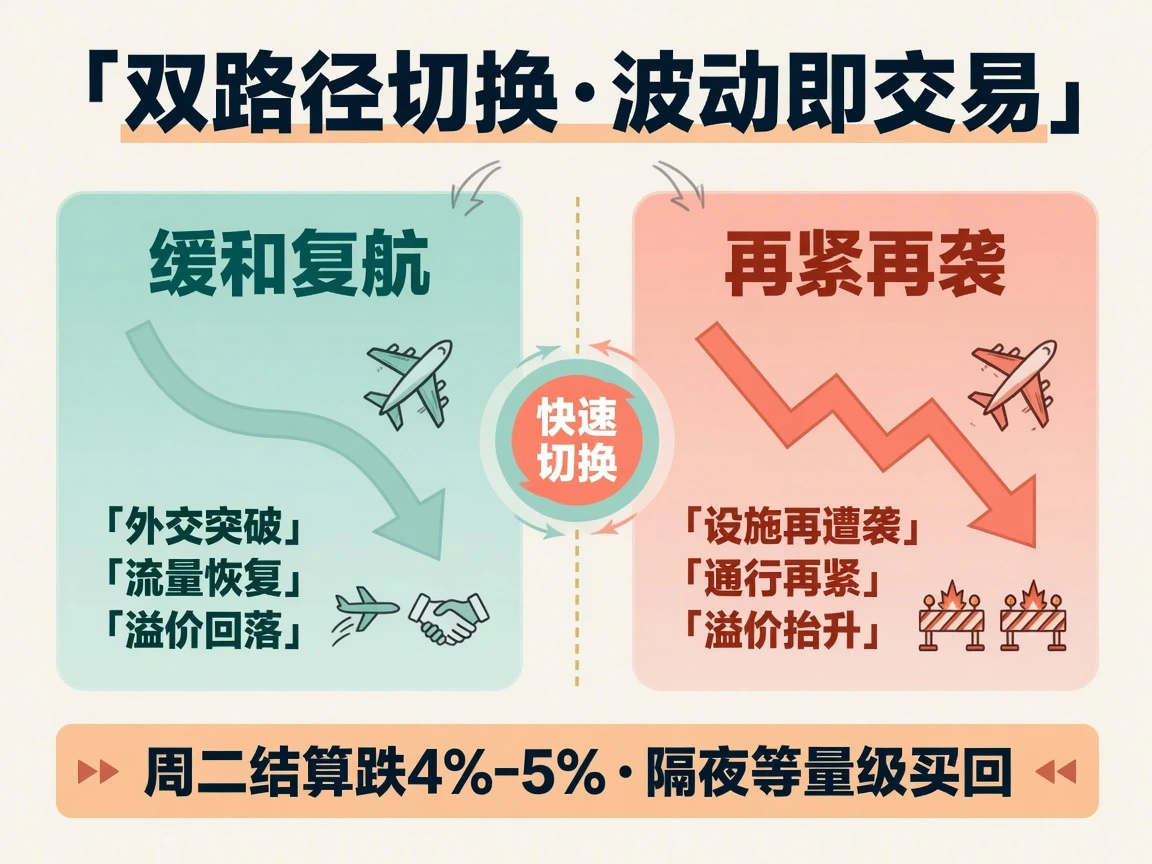 市场在缓和复航与再紧再袭双路径间快速切换,周二跌4%–5%隔夜等量级买回