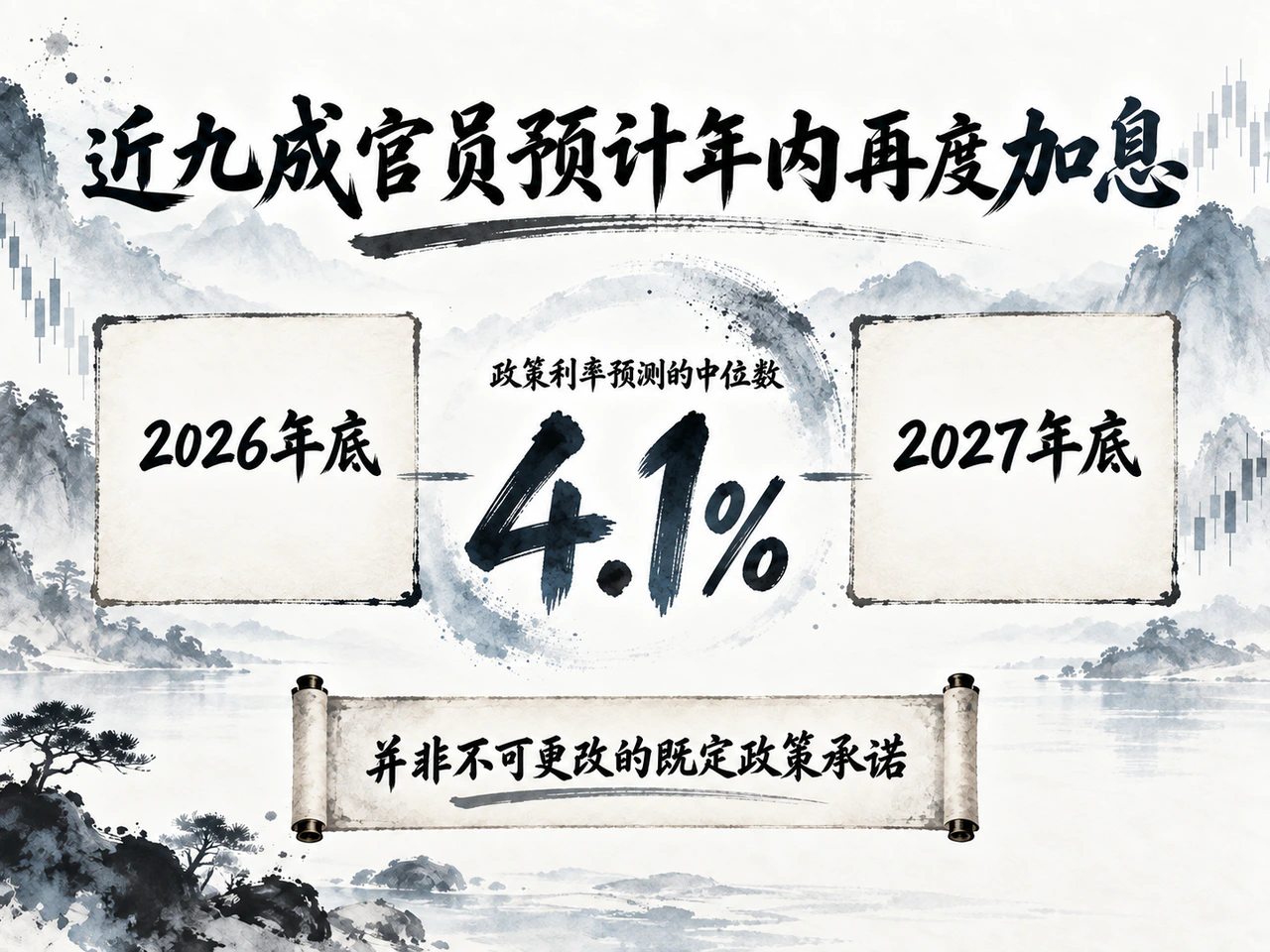 利率预测中位数上调,多数官员预计年内再加息