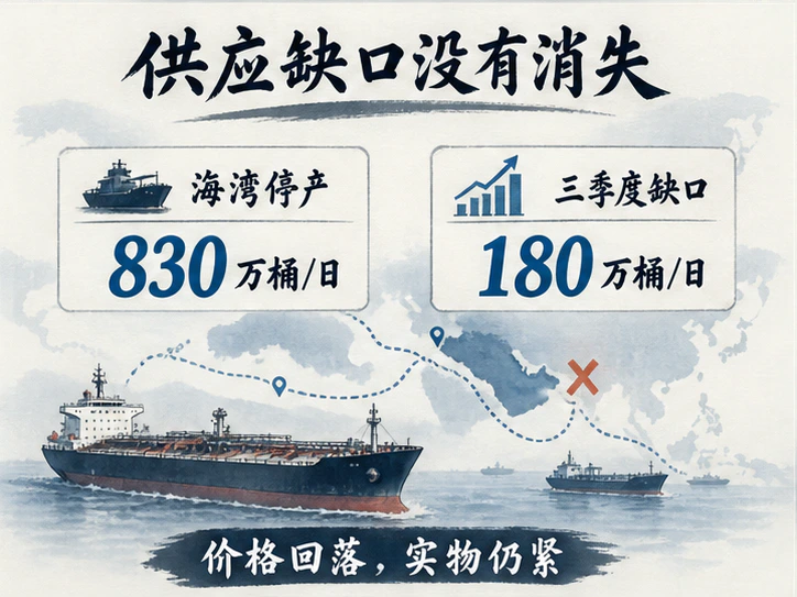 霍尔木兹航运受扰、三季度供应缺口约180万桶/日