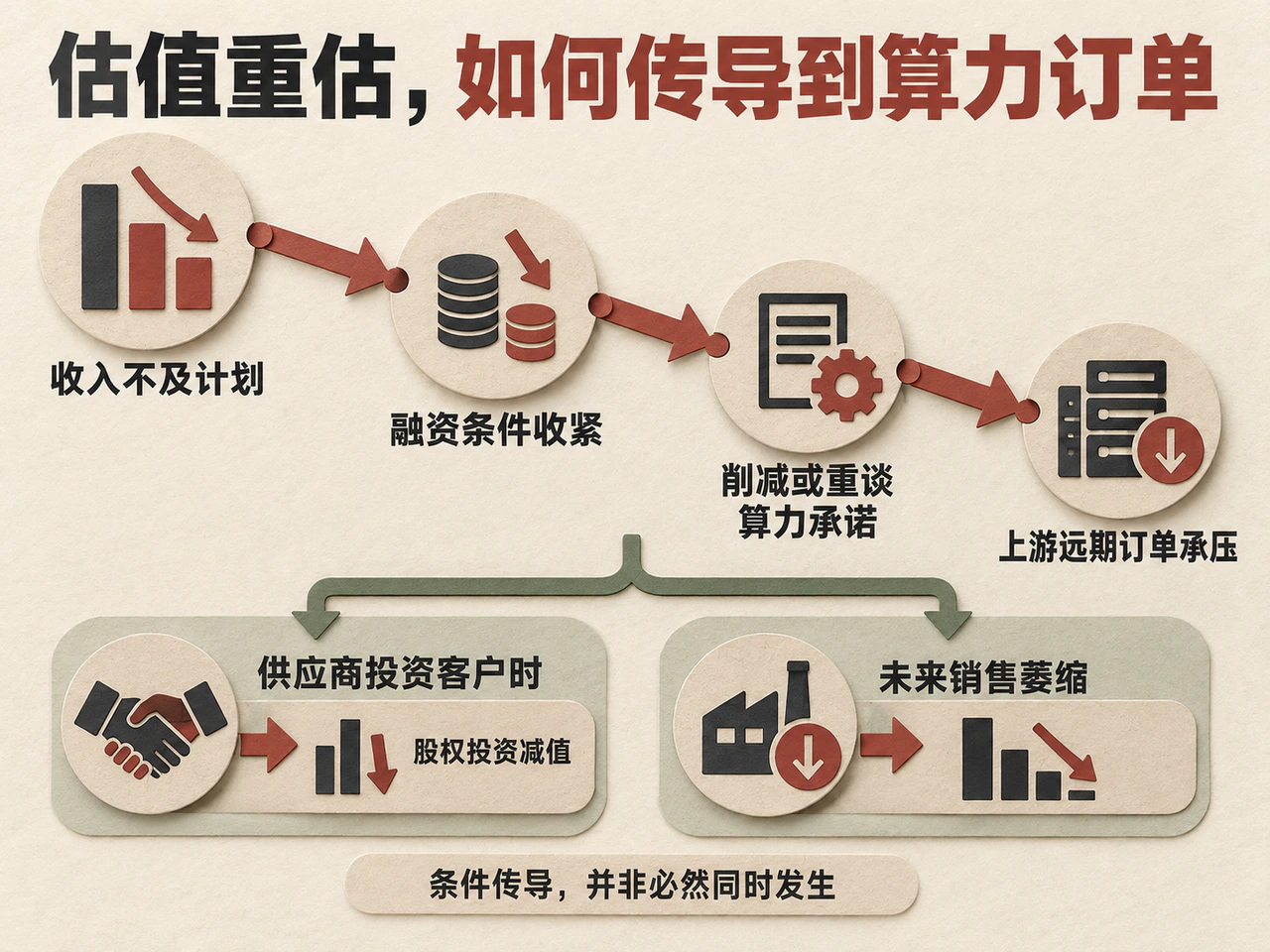 估值下修先行,融资约束与算力订单压力沿产业链分化