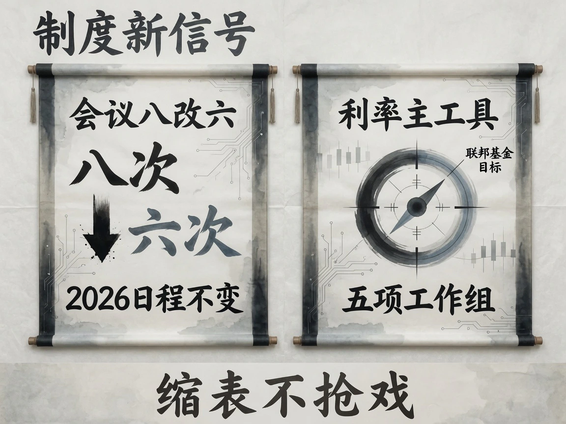 沃什提议年会八次改六次且2026剩余日程不变;利率仍是主工具,五项工作组评估资产负债表